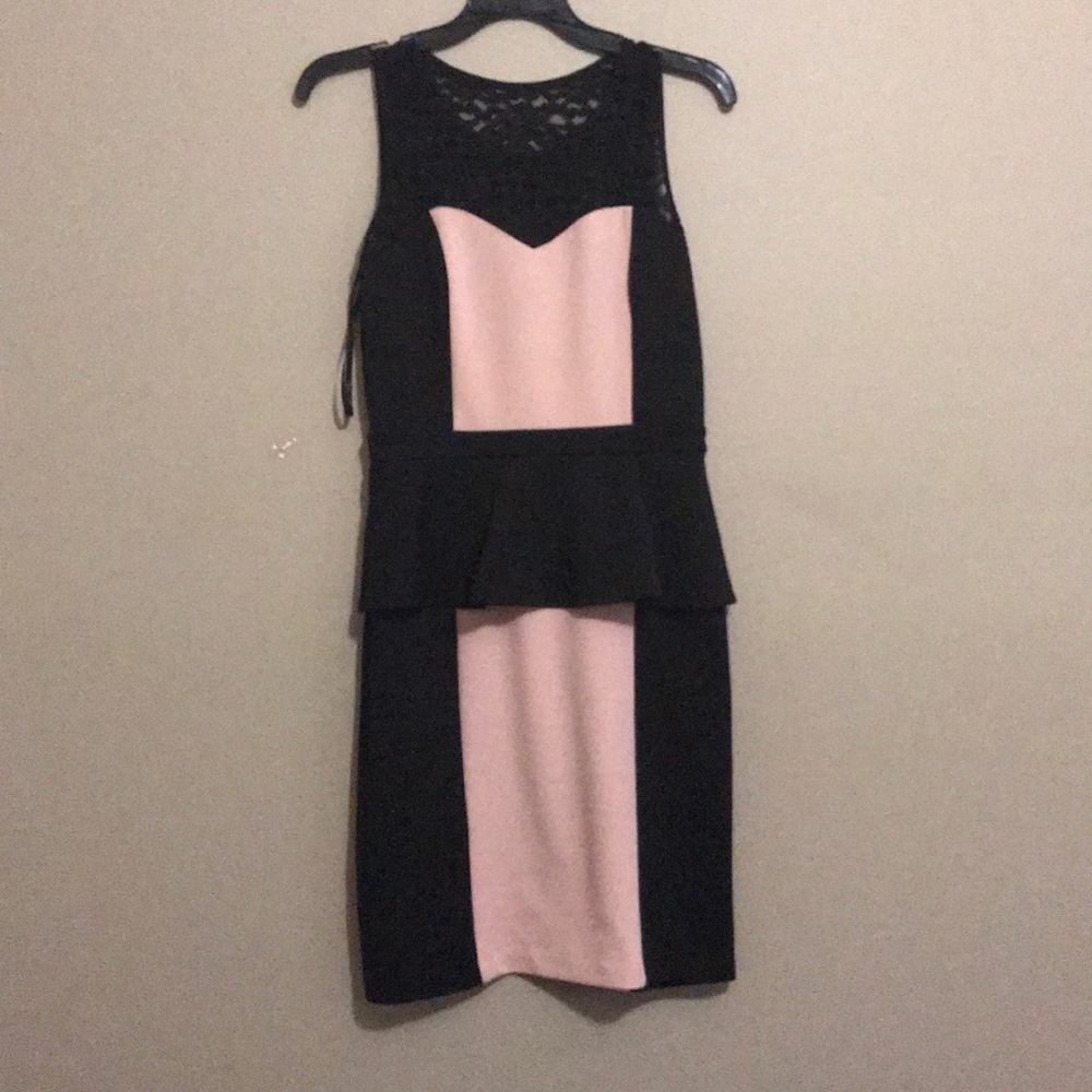 Black and millennial pink dress
